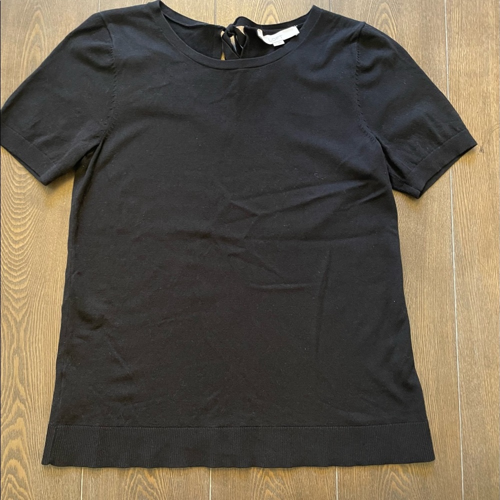 Loft Black Knit Top. Size Medium